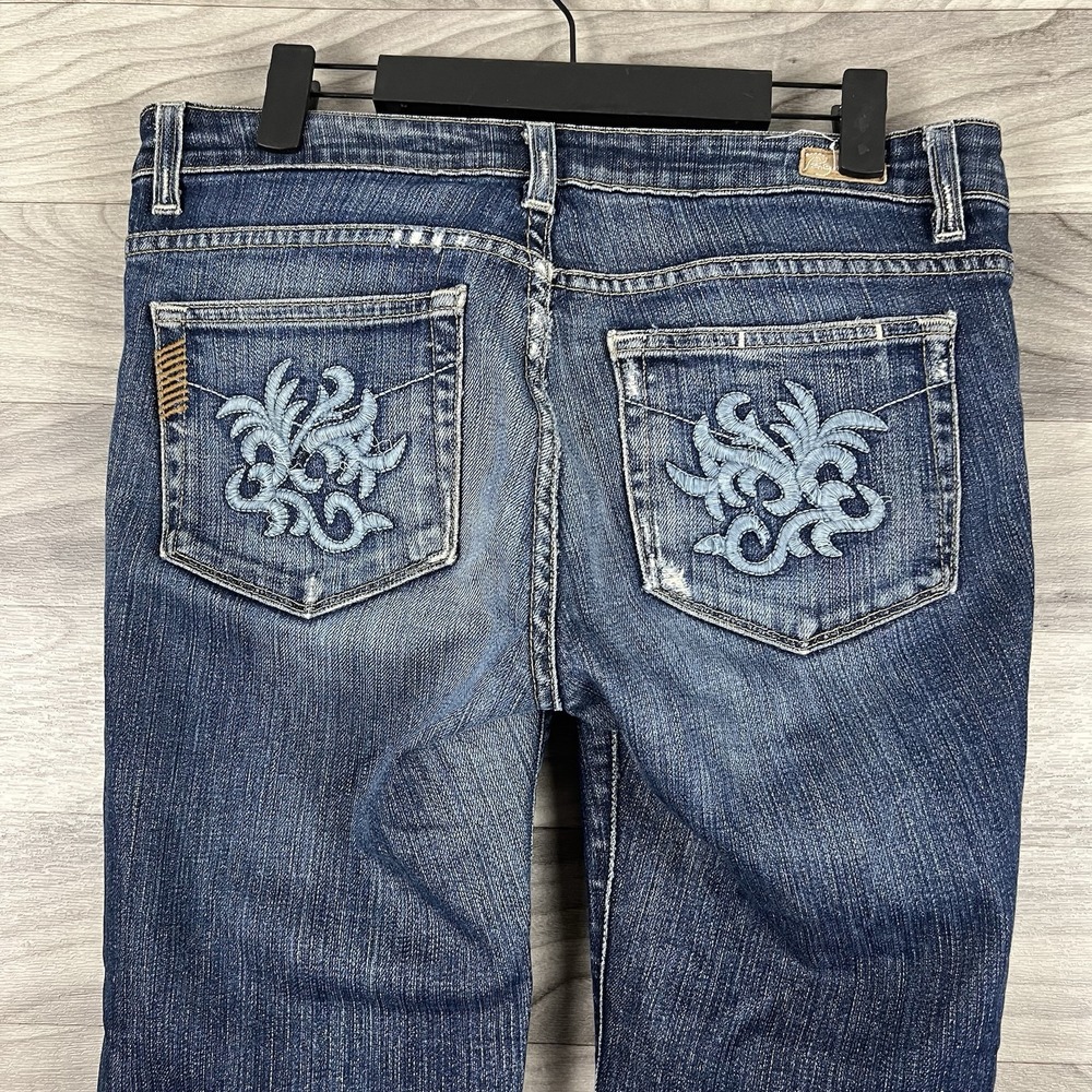 Paige Jeans Womens 30 Blue Medium Wash Capris Hollywood Hills Urban Basic Y2K - Picture 10 of 16